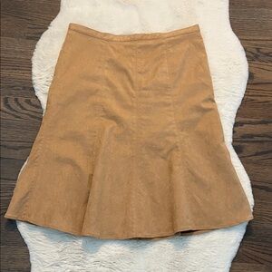 Liz Claiborne Camel Faux Suede a-line Skirt, size 4